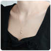A Rose Designed Gold Plated Silver Necklace SPE-3174n-GP